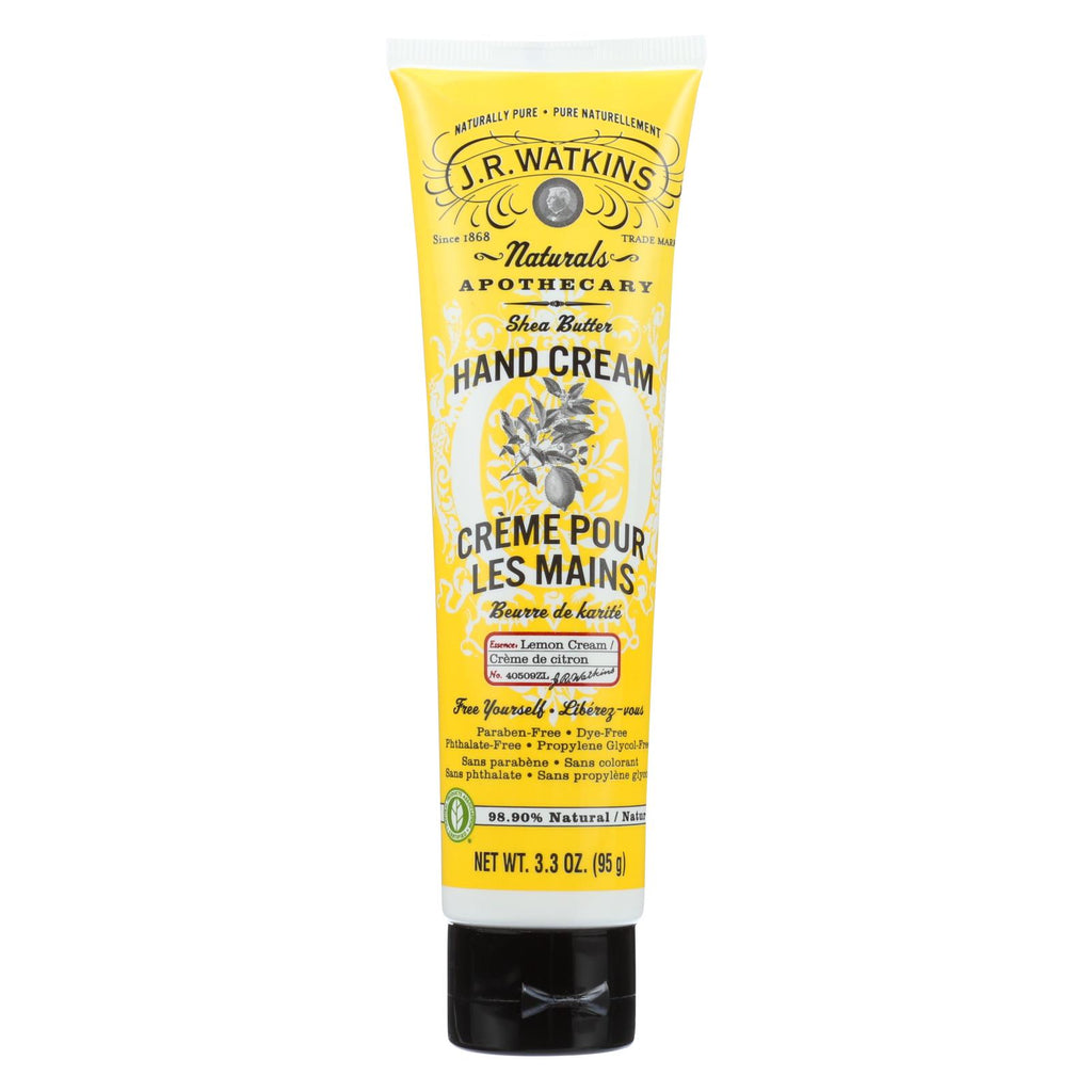 J.r. Watkins Shea Butter Hand Cream Lemon Cream - 3.3 Oz