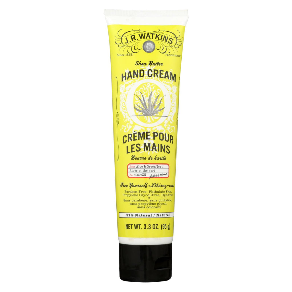 J.r. Watkins Shea Butter Hand Cream Aloe And Green Tea - 3.3 Oz