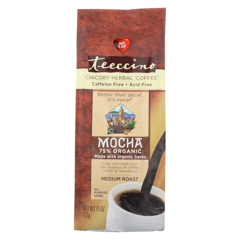 Teeccino Mediterranean Herbal Coffee - Mocha - Medium Roast - Caffeine Free - 11 Oz