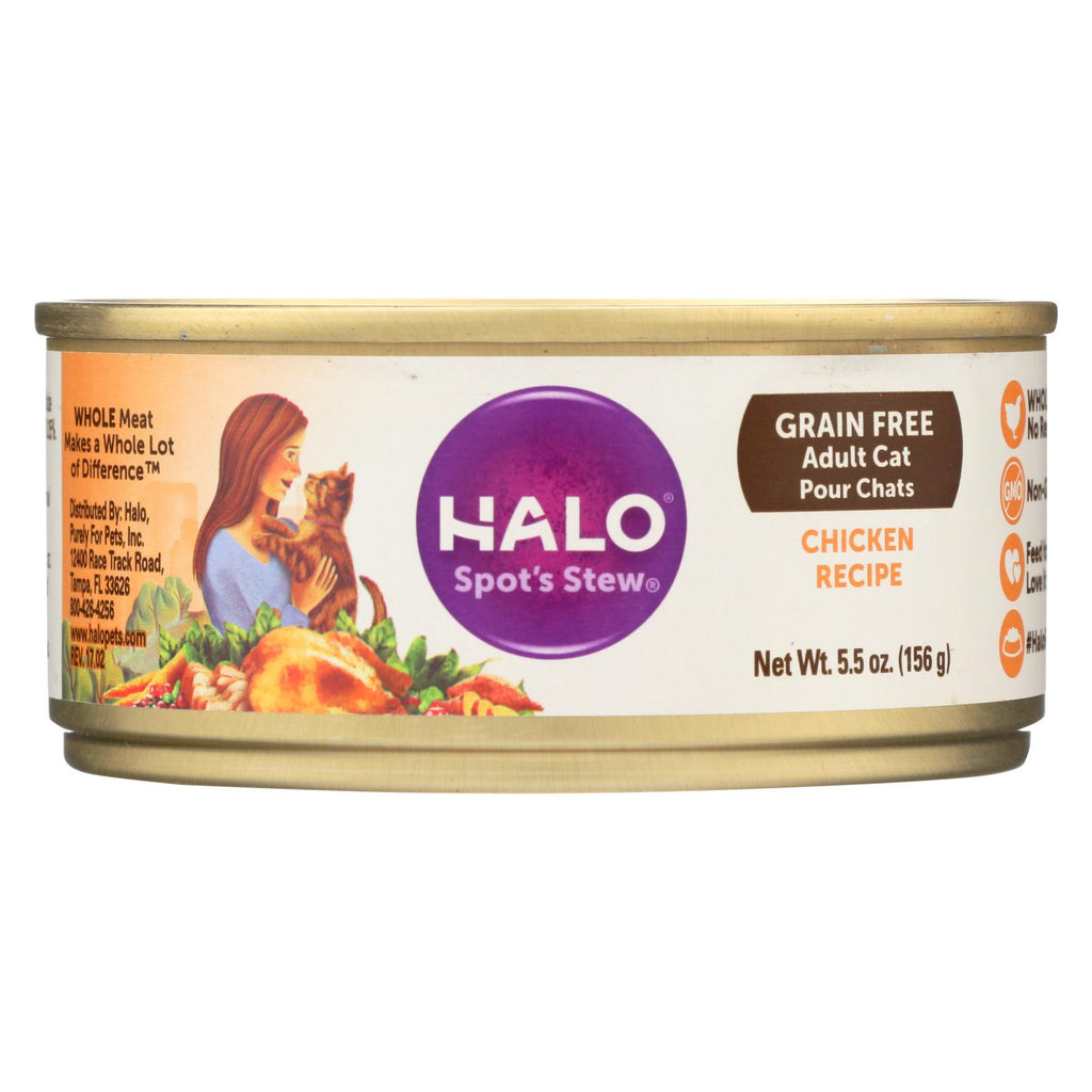 Halo Purely For Pets Cat Food - Spots Stew - Wholesome Chicken - 5.5 Oz - Case Of 12