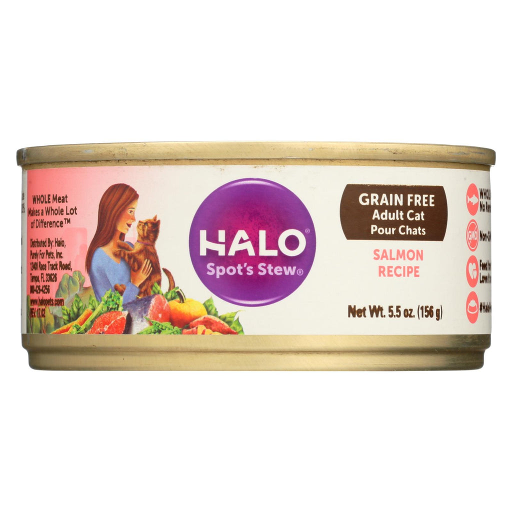 Halo Purely For Pets Cat Food - Spots Stew - Succulent Salmon - 5.5 Oz - Case Of 12