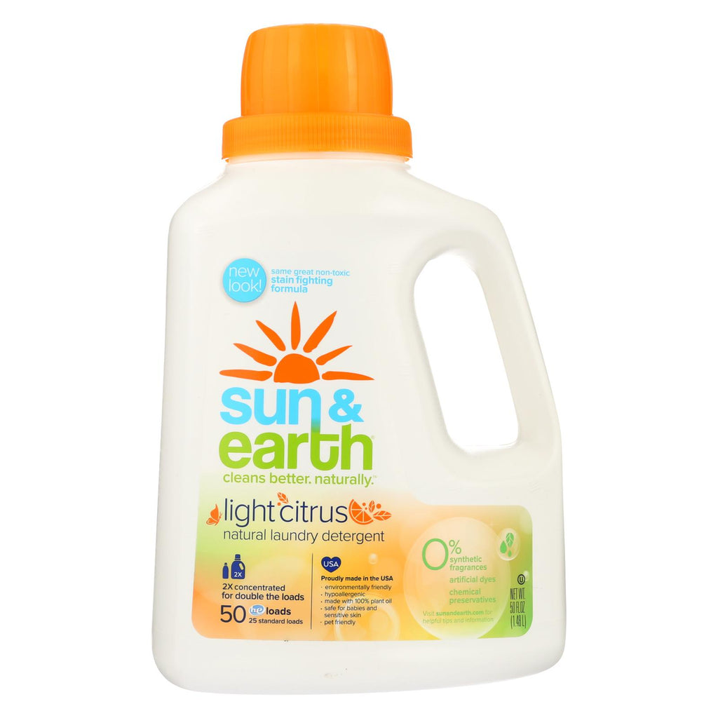 Sun And Earth Natural Laundry Detergent - Light Citrus - 50 Oz