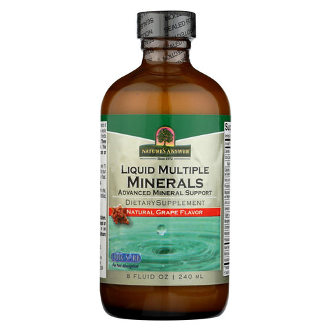 Nature's Answer - Liquid Multiple Minerals Iron Free Natural Grape - 8 Fl Oz