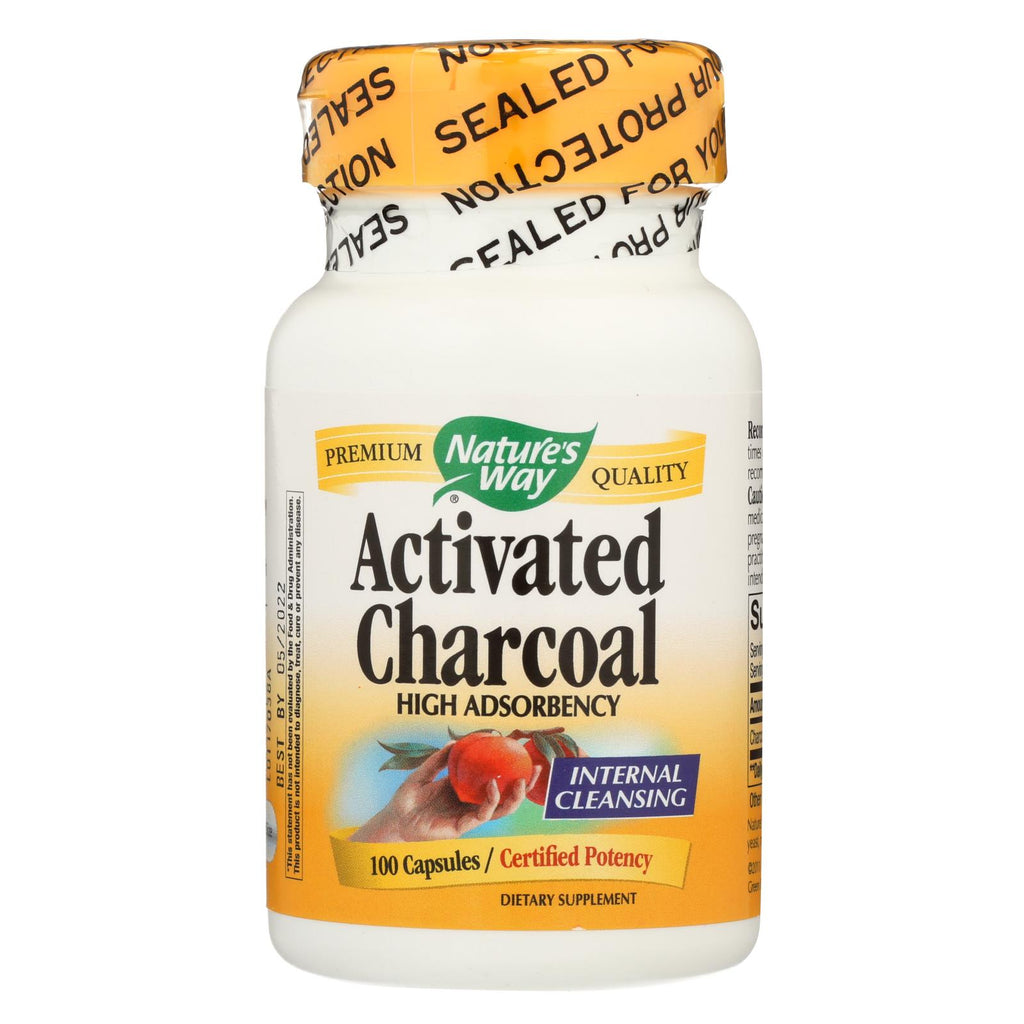 Nature's Way - Activated Charcoal - High Potency - 100 Capsules