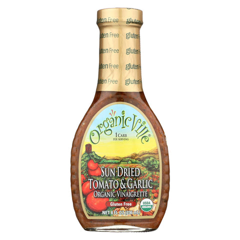 Organic Ville Sun Dried Organic Vinaigrette - Tomato And Garlic - Case Of 6 - 8 Fl Oz.