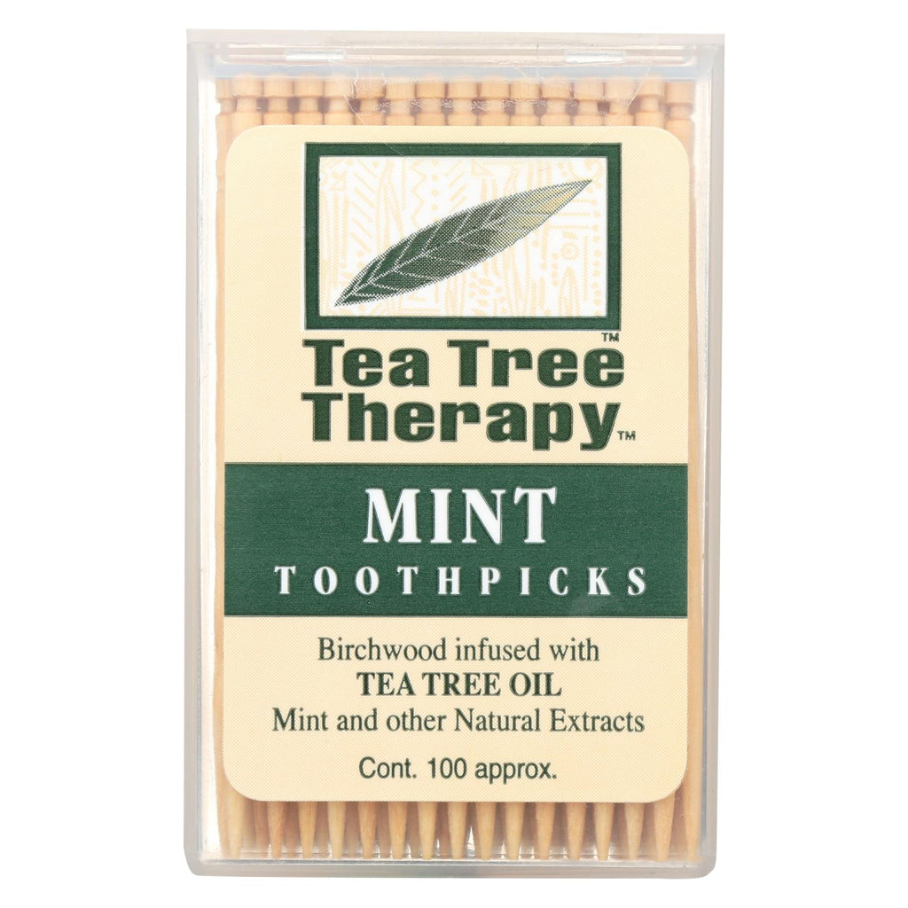 Tea Tree Therapy Toothpicks - 100 Toothpicks - Case Of 12