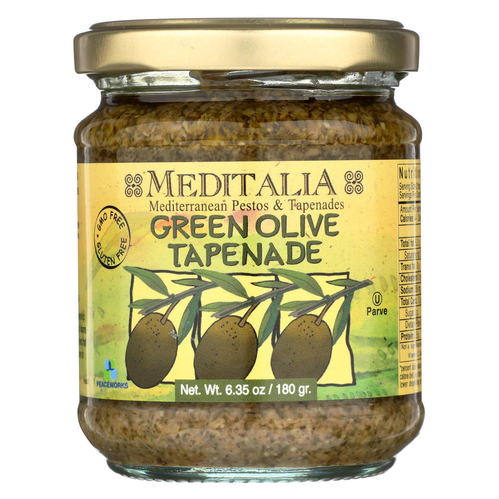 Meditalia Tapenade Spread - Green Olive - Case Of 6 - 6.35 Oz