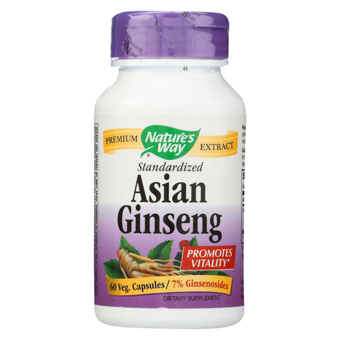 Nature's Way - Korean Ginseng Root Standardized - 60 Vegetarian Cpasules