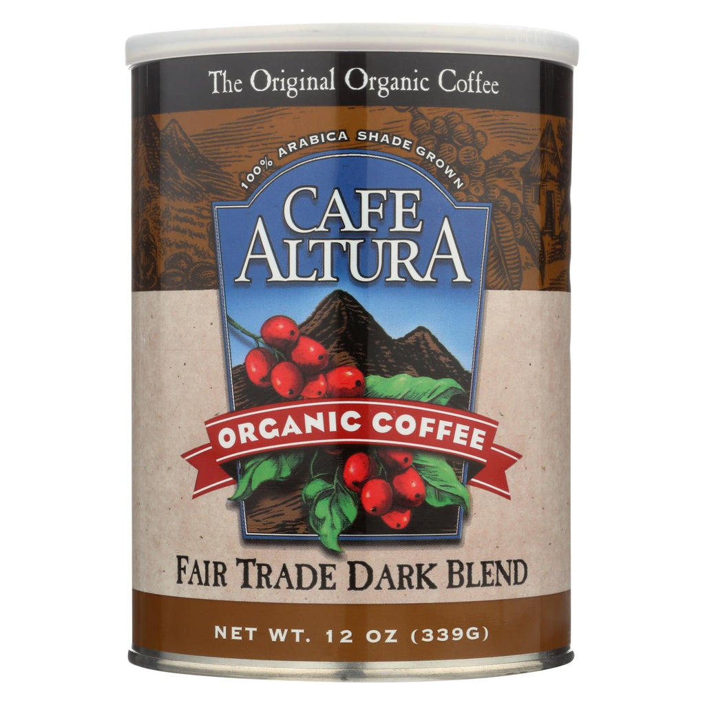 Cafe Altura - 100% Organic Fair Trade Dark Blend Coffee - Case Of 6 - 12 Oz