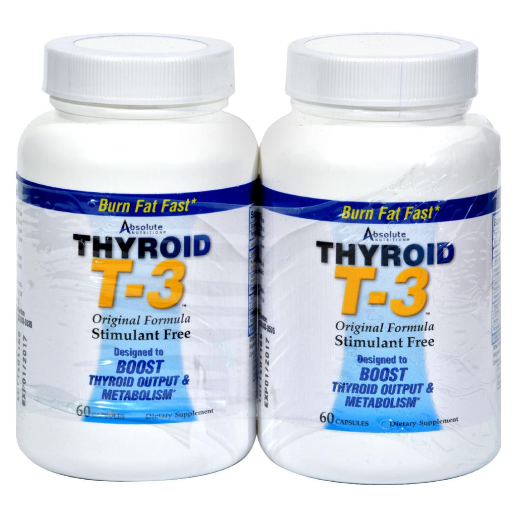 Absolute Nutrition - Thyroid T-3 - 60 Capsules Each - Pack Of 2