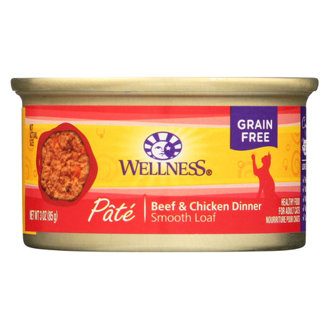 Wellness Pet Products Cat Food - Beef And Chicken - Case Of 24 - 3 Oz.