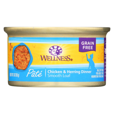 Wellness Pet Products Cat Food - Chicken And Herring - Case Of 24 - 3 Oz.