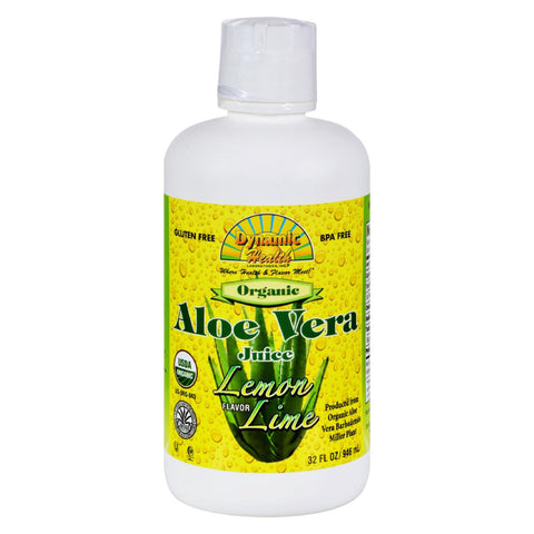 Dynamic Health Organic Aloe Vera Juice Lemon Lime - 32 Fl Oz