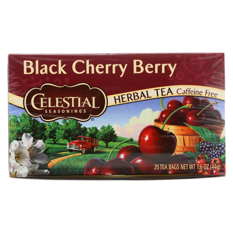 Celestial Seasonings Herbal Tea Caffeine Free Black Cherry Berry - 20 Tea Bags - Case Of 6