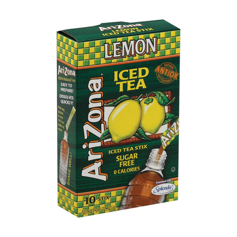 Arizona Tea Sugar Free Lemon Stick Tea Powder - Case Of 12 - 10 Count