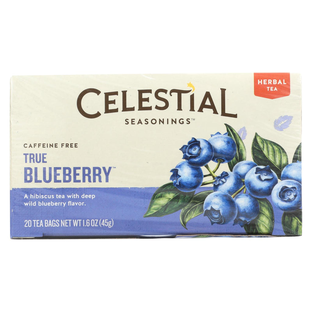 Celestial Seasonings Herbal Tea Caffeine Free True Blueberry - 20 Tea Bags - Case Of 6