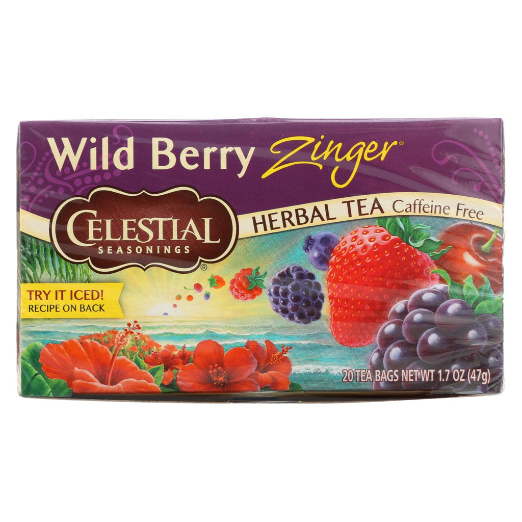 Celestial Seasonings Herb Tea Wild Berry Zinger - 20 Tea Bags - Case Of 6