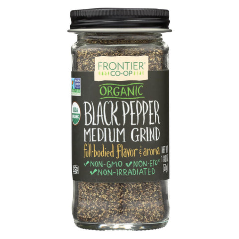 Frontier Herb Pepper - Organic - Black - Medium Grind - 1.80 Oz