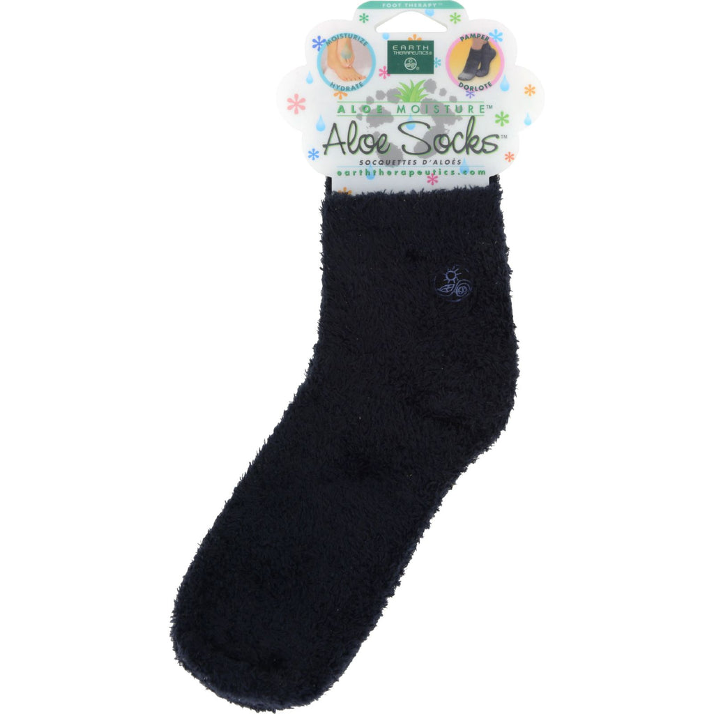 Earth Therapeutics Moisturizing Aloe Socks Black - 1 Pair