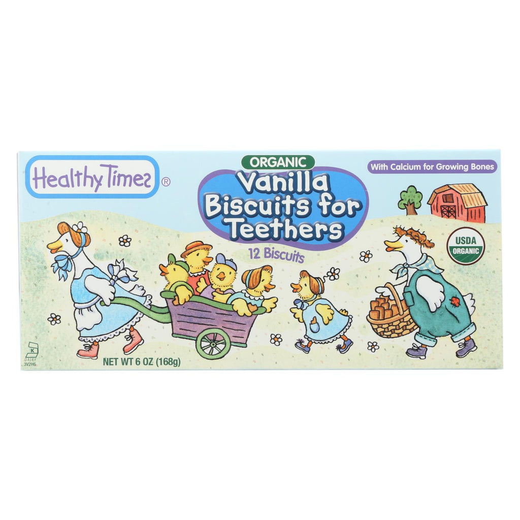 Healthy Times Organic Biscuits For Teethers - Vanilla - Case Of 12 - 6 Oz.