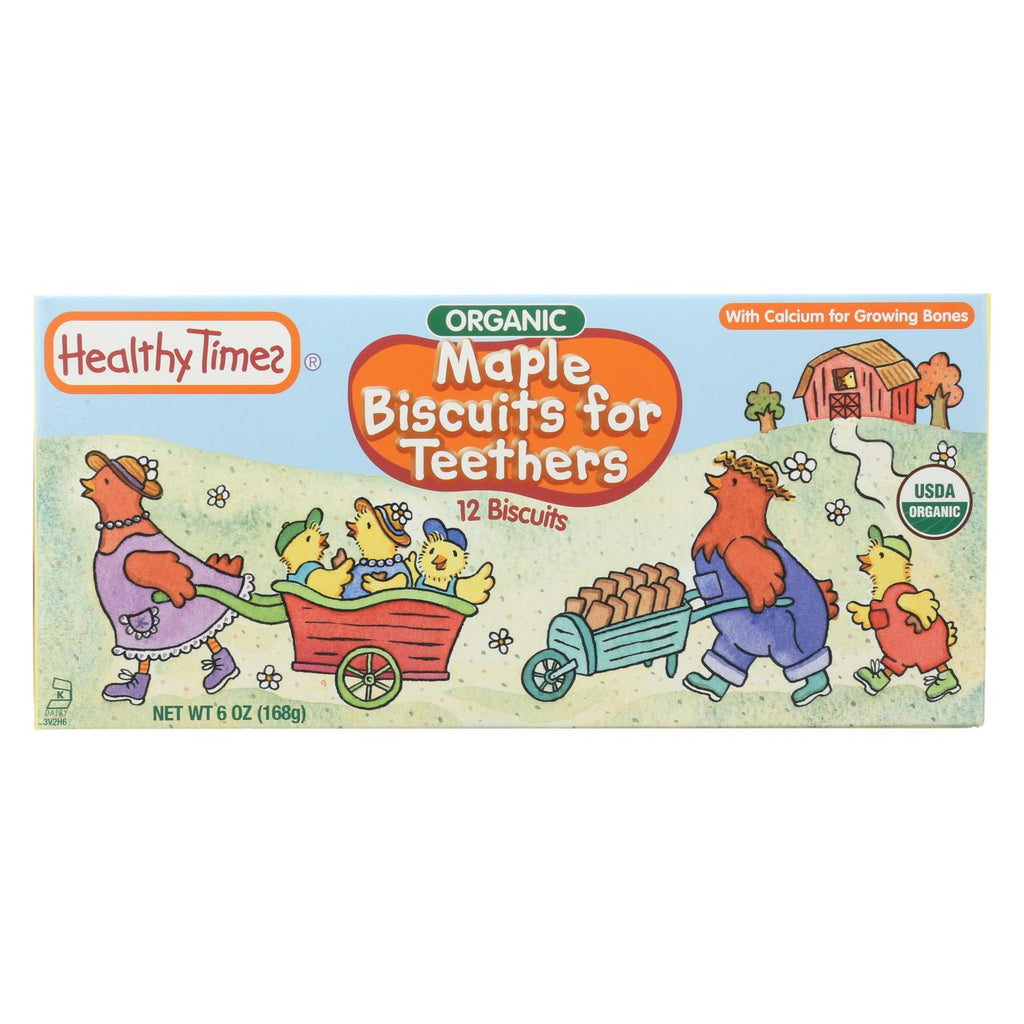 Healthy Times Organic Biscuits For Teethers - Maple - Case Of 12 - 6 Oz.