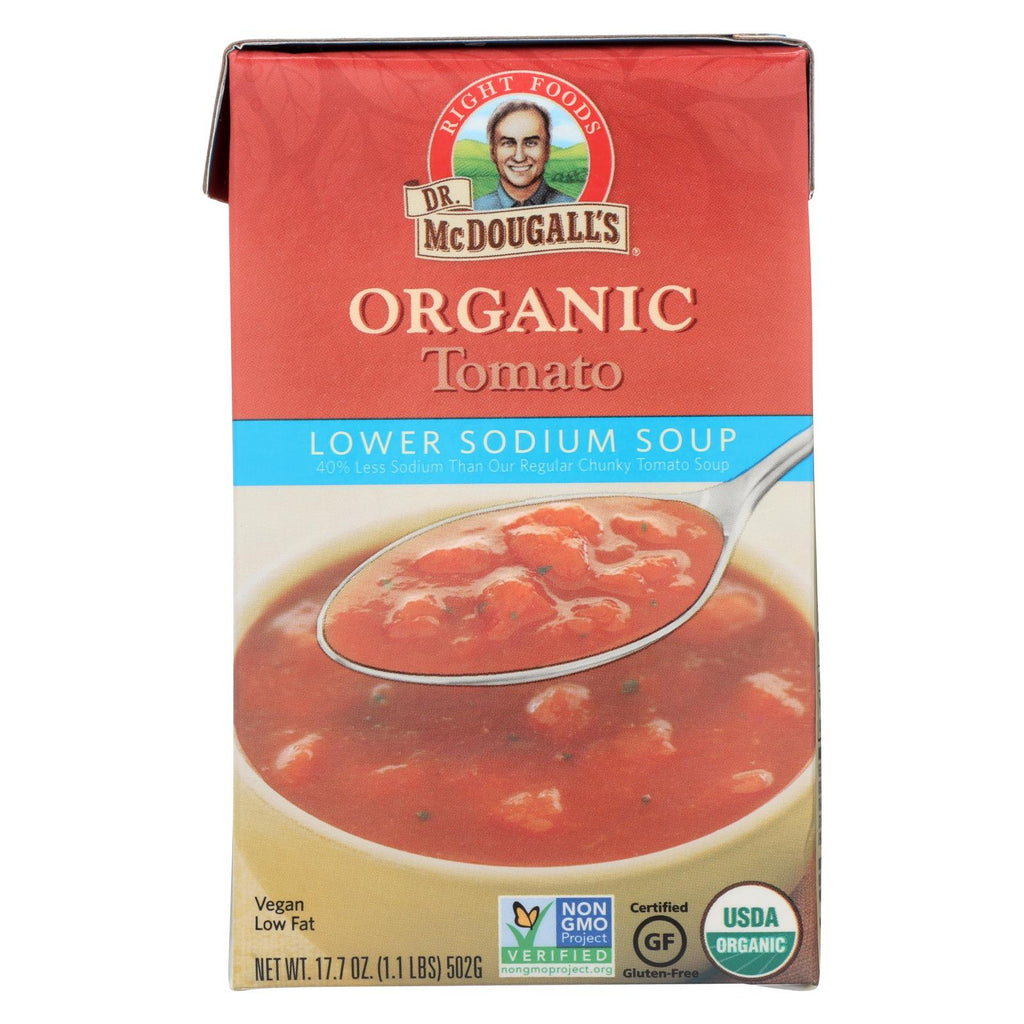 Dr. Mcdougall's Organic Chunky Tomato Lower Sodium Soup - Case Of 6 - 17.7 Oz.