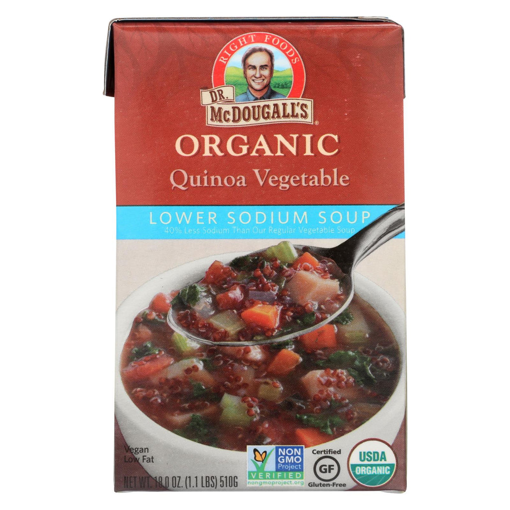 Dr. Mcdougall's Organic Quinoa Vegetable Lower Sodium Soup - Case Of 6 - 18 Oz.