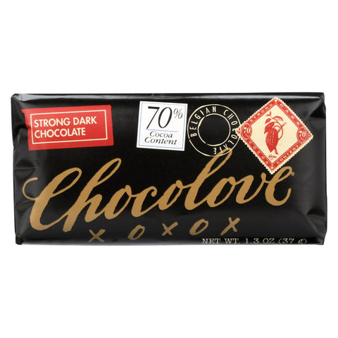 Chocolove Xoxox - Premium Chocolate Bar - Dark Chocolate - Strong - Mini - 1.3 Oz Bars - Case Of 12