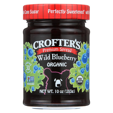 Crofters Fruit Spread - Organic - Premium - Wild Blueberry - 10 Oz - Case Of 6