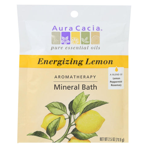 Aura Cacia - Aromatherapy Mineral Bath Energizing Lemon - 2.5 Oz - Case Of 6