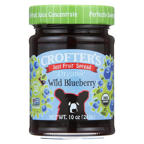 Crofters Fruit Spread - Organic - Just Fruit - Wild Blueberry - 10 Oz - Case Of 6