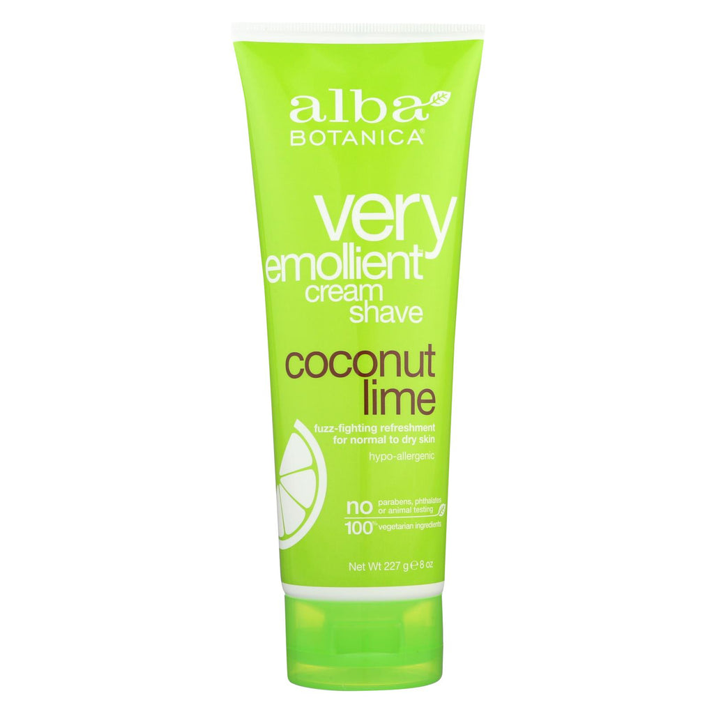 Alba Botanica - Moisturizing Cream Shave For Men And Women Coconut Lime - 8 Fl Oz