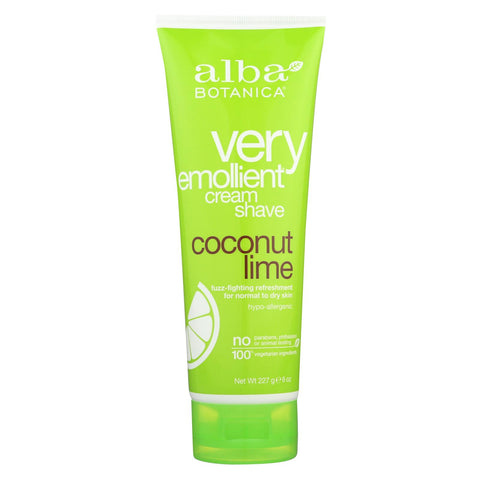 Alba Botanica - Moisturizing Cream Shave For Men And Women Coconut Lime - 8 Fl Oz