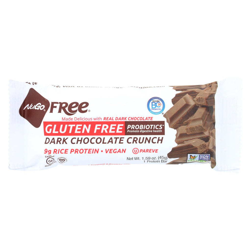 Nugo Nutrition Bar - Gluten Free Dark Chocolate Crunch - Case Of 12 - 45 Grams