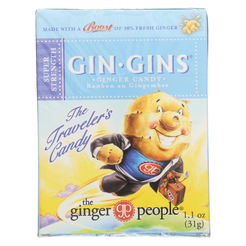 Ginger People Gingins Super Boost Candy - Case Of 24 - 1.1 Oz