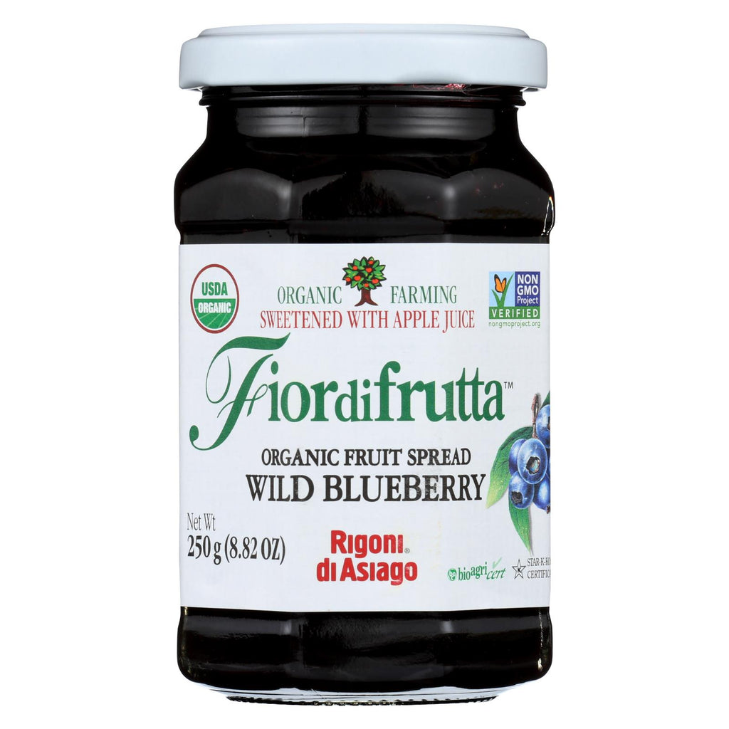 Fiordifrutta Organic Fruit Spread Wild Blueberry - Fruit Spread Wild Blueberry - Case Of 6 - 8.82 Oz.