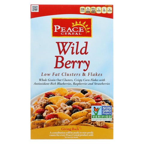 Peace Cereals Cereal - Clusters And Flakes - Low Fat - Wild Berry - 10 Oz - Case Of 6