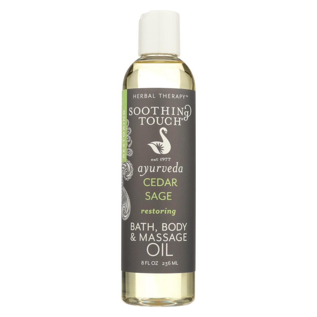 Soothing Touch Bath Body And Massage Oil - Restoring - Cedar Sage - 8 Oz