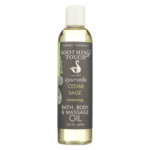 Soothing Touch Bath Body And Massage Oil - Restoring - Cedar Sage - 8 Oz