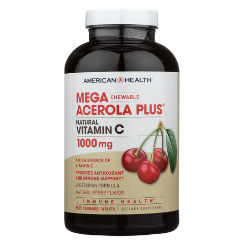 American Health - Mega Acerola Plus Chewable Natural Berry - 60 Chewable Wafers