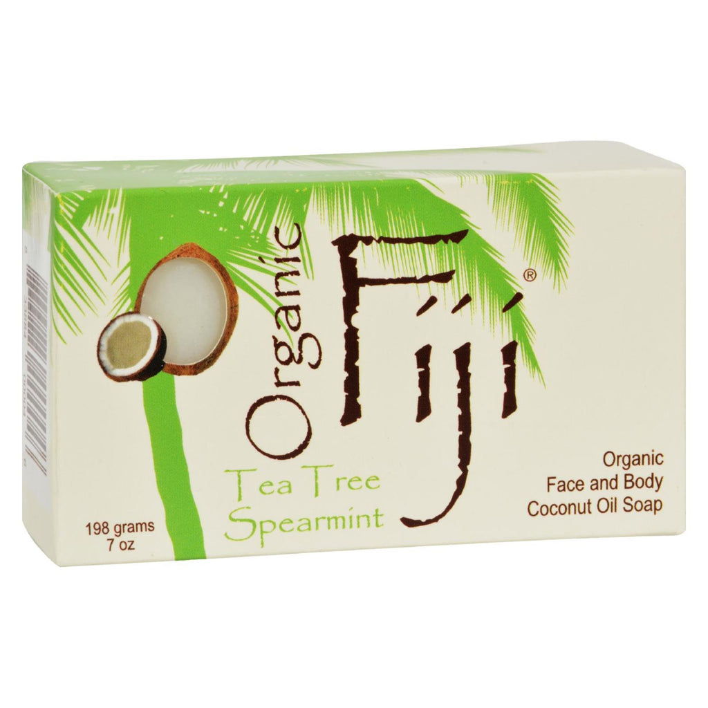 Organic Fiji Organic Face And Body Coconut Oil Soap Tea Tree Spearmint - 7 Oz