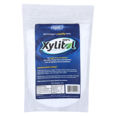 Epic Dental - 100 Percent Xylitol Sweetener - Pouch - 1 Lb