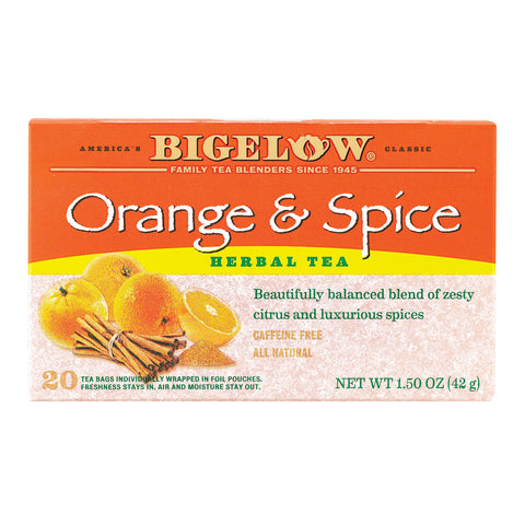 Bigelow Tea Orange & Spice Herb Tea - Case Of 6 - 20 Bag