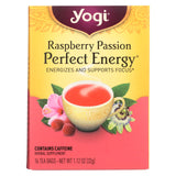 Yogi Perfect Energy Herbal Tea Raspberry Passion - 16 Tea Bags - Case Of 6