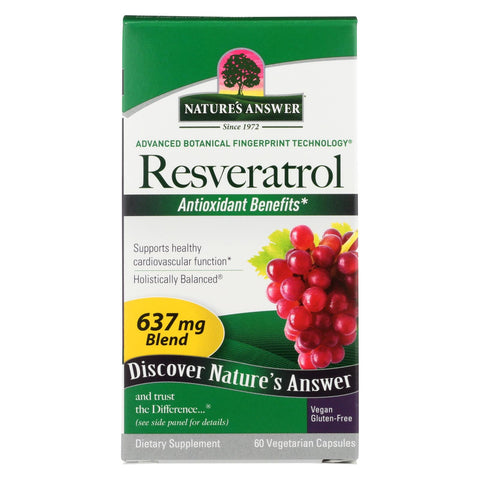 Nature's Answer - Resveratrol - 250 Mg - 60 Vegetarian Capsules