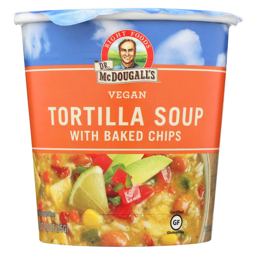 Dr. Mcdougall's Vegan Tortilla With Baked Chips Soup Big Cup - Case Of 6 - 2 Oz.