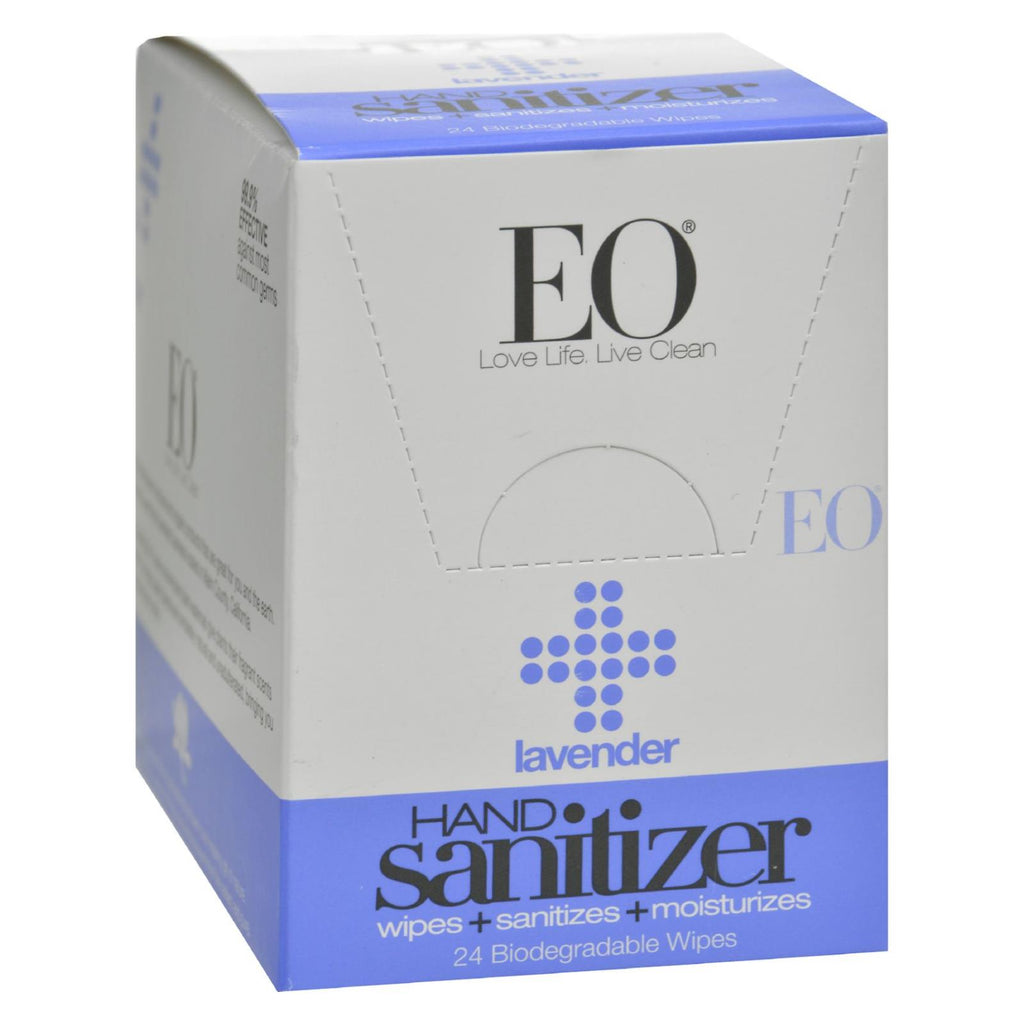 Eo Products - Hand Sanitizer Wipes - Lavender - Case Of 24