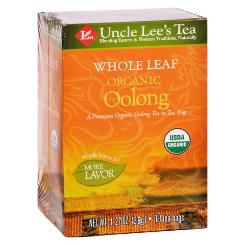 Uncle Lee's Tea 100% Organic Oolong Tea Whole Leaf - Case Of 12 - 18 Bag