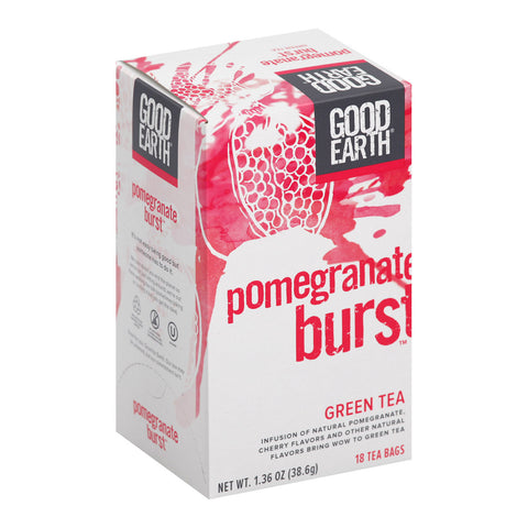 Good Earth Teas Green Tea - Pomegranate Burst - Case Of 6 - 18 Bags