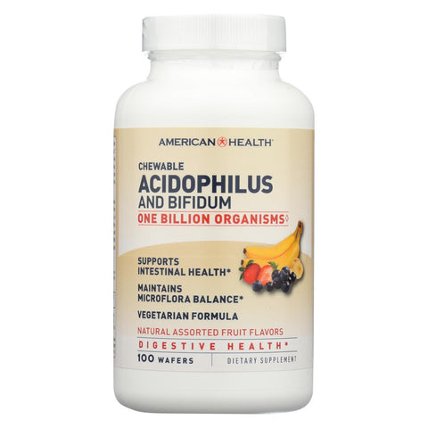 American Health - Acidophilus And Bifidum Chewable Fruit - 100 Wafers